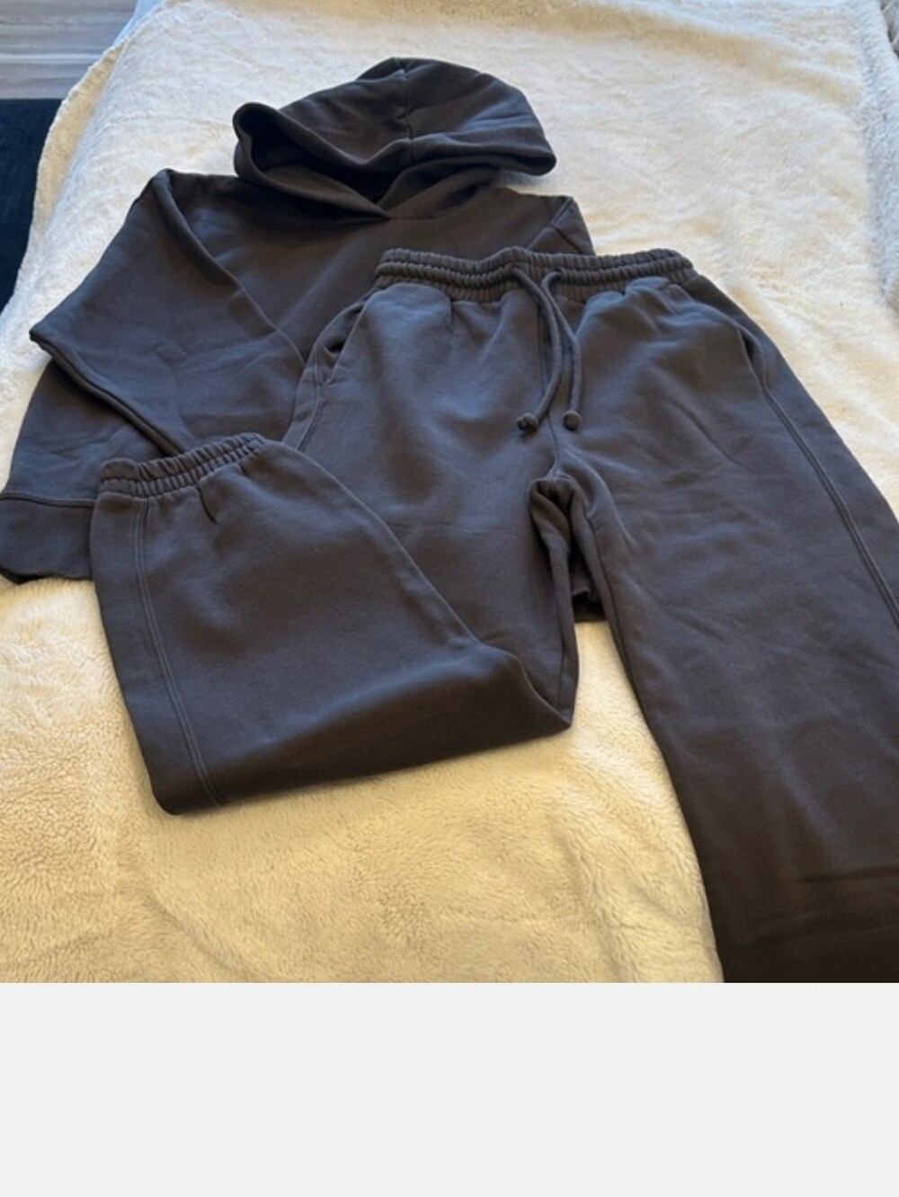 Black Hooded Pullover Sweatshirt & Joggers Like New Small